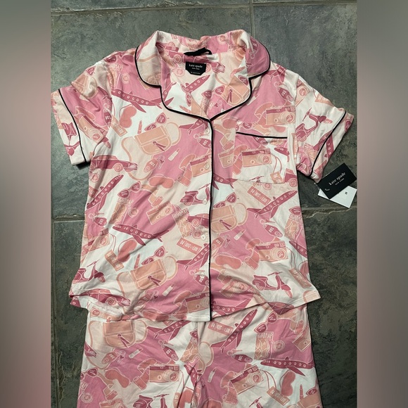 NWT Kate Spade Crop Pj Set in Blush Sz Medium $88 - Picture 3 of 6
